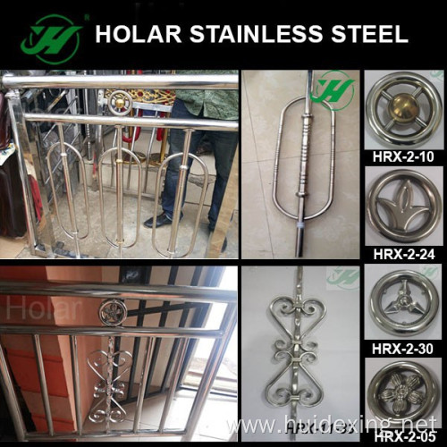 Inox steel balcony railing ornament design